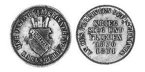 1 Kreuzer Grand Duchy of Baden (1806-1918) Copper Frederick I, Grand Duke of Baden (1826 - 1907)