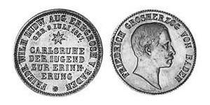 1 Kreuzer Grand Duchy of Baden (1806-1918) Copper Frederick I, Grand Duke of Baden (1826 - 1907)