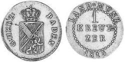 1 Kreuzer Grand-duché de Bade (1806-1918) Cuivre 