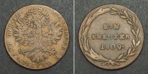 1 Kreuzer Kaisertum Österreich (1804-1867) Kupfer 