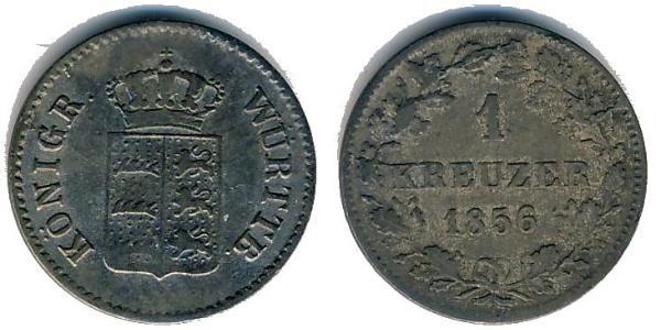 1 Kreuzer Reino de Wurtemberg (1806-1918) Plata 