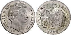 1 Kreuzer Königreich Bayern (1806 - 1918) Silber Ludwig I. (Bayern)(1786 – 1868)