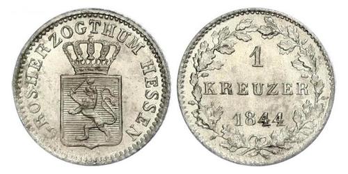 1 Kreuzer Grand Duchy of Hesse (1806 - 1918) Silver Louis II, Grand Duke of Hesse