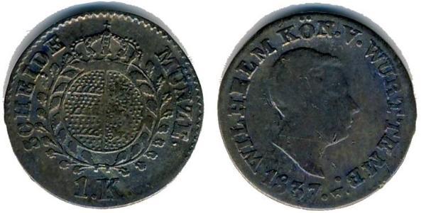 1 Kreuzer Kingdom of Württemberg (1806-1918) 銀 