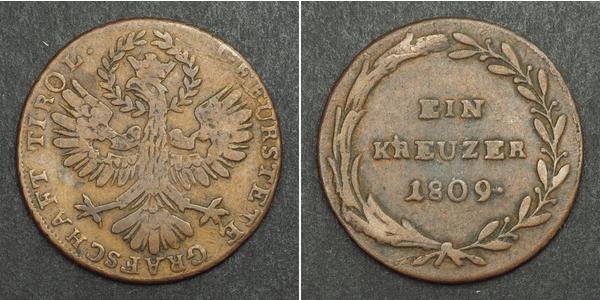 1 Kreuzer 奧地利帝國 (1804 - 1867) 銅 
