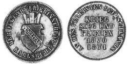 1 Kreuzer 巴登大公國 (1806 - 1918) 銅 弗里德里希一世 (巴登)