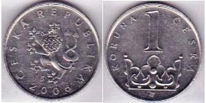 1 Krone Cecoslovacchia  (1918-1992) Acciaio/Nichel 