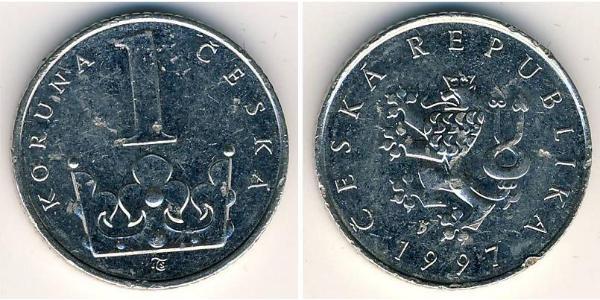 1 Krone Cecoslovacchia  (1918-1992) Acciaio/Nichel 
