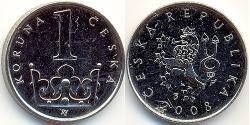 1 Krone Tchécoslovaquie  (1918-1992) Acier/Nickel 