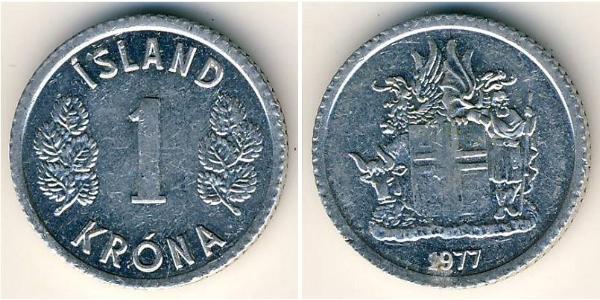 1 Krone Islanda Alluminio 