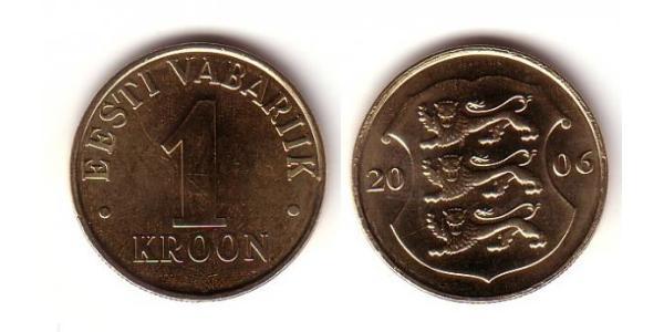 1 Krone Estonia (1991 - ) Alluminio/Bronzo 