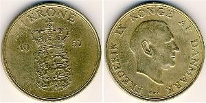 1 Krone Dinamarca Aluminio/Bronce 