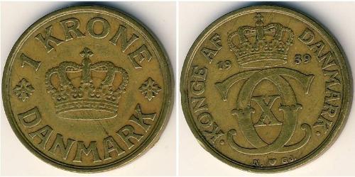 1 Krone Dinamarca Aluminio/Bronce 