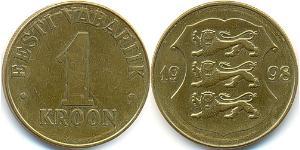 1 Krone Estonia (1991 - ) Aluminio/Bronce 
