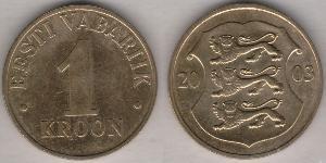 1 Krone Estonia (1991 - ) Aluminio/Bronce 
