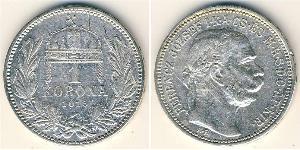 1 Krone Autriche-Hongrie (1867-1918) Argent Franz Joseph I (1830 - 1916)