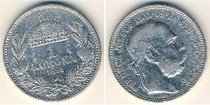 1 Krone Autriche-Hongrie (1867-1918) Argent Franz Joseph I (1830 - 1916)