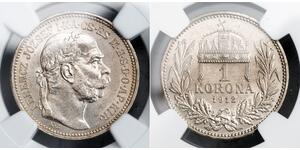 1 Krone Autriche-Hongrie (1867-1918) Argent Franz Joseph I (1830 - 1916)