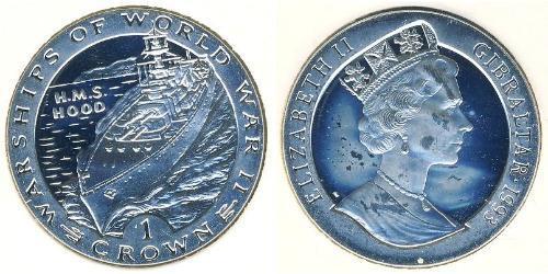 1 Krone Gibraltar Argent 