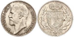 1 Krone Liechtenstein Argent Johann II, Prince of Liechtenstein (1840-1929)