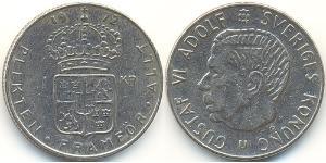 1 Krone Suède Argent Gustave VI Adolphe de Suède (1882 - 1973)