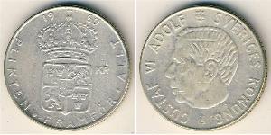 1 Krone Suède Argent Gustave VI Adolphe de Suède (1882 - 1973)