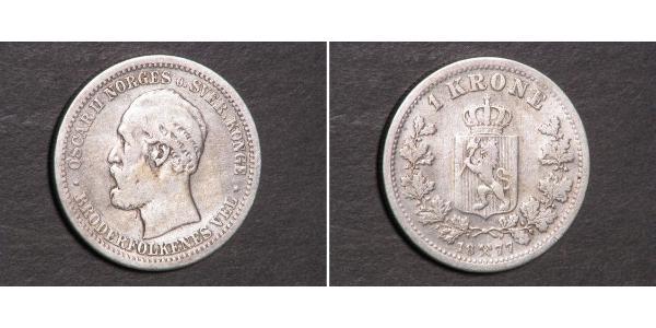 1 Krone United Kingdoms of Sweden and Norway (1814-1905) Argent Oscar II de Suède (1829-1907)