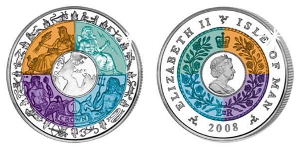 1 Krone Île de Man Argent-Titane 