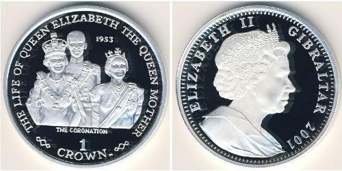 1 Krone Gibilterra Argento 