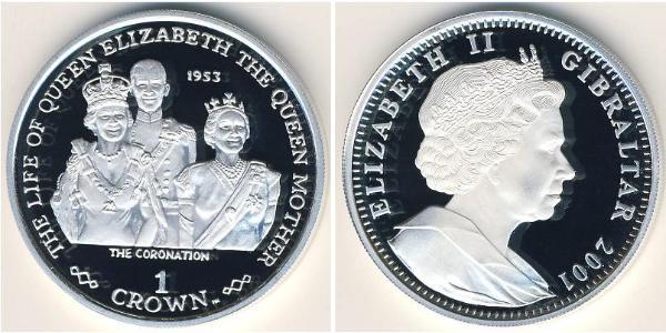 1 Krone Gibilterra Argento 