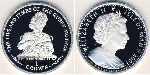 1 Krone Isola di Man Argento Elisabetta II (1926-2022)