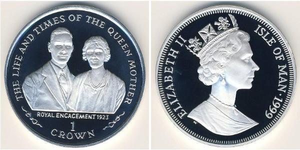 1 Krone Isola di Man Argento Elisabetta II (1926-2022)