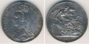 1 Krone Regno Unito  Argento 