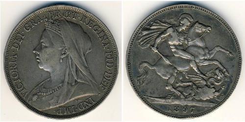 1 Krone Regno Unito  Argento 