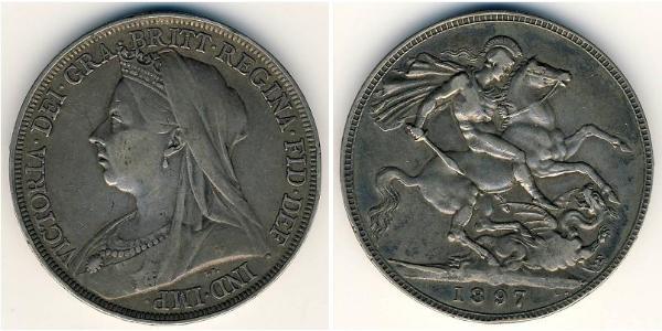 1 Krone Regno Unito  Argento 