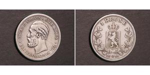 1 Krone United Kingdoms of Sweden and Norway (1814-1905) Argento Oscar II di Svezia (1829-1907)