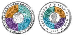 1 Krone Isola di Man Argento-Titanio 