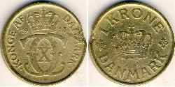 1 Krone Dinamarca Bronce/Aluminio 