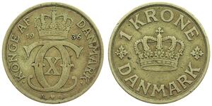 1 Krone Denmark Bronze/Aluminium 