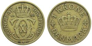 1 Krone Denmark Bronze/Aluminium 