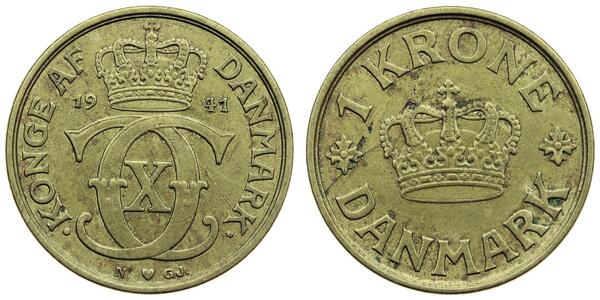 1 Krone Denmark Bronze/Aluminium 