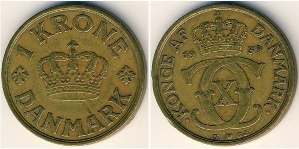 1 Krone Denmark Bronze/Aluminium 