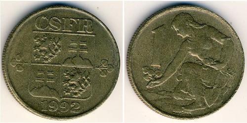 1 Krone Cecoslovacchia  (1918-1992) Bronzo 