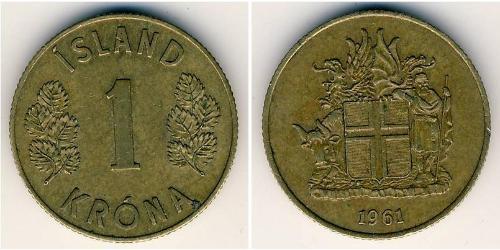 1 Krone Islanda Bronzo 