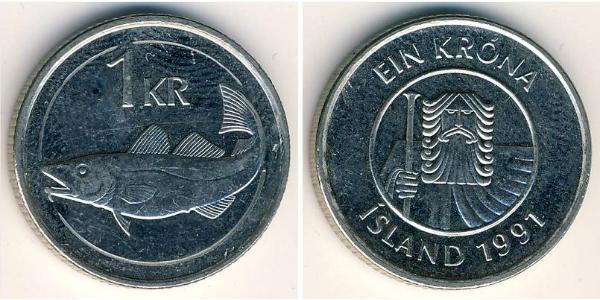 1 Krone Iceland Copper/Nickel 