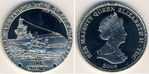 1 Krone Tristan da Cunha Copper/Nickel Elizabeth II (1926-2022)