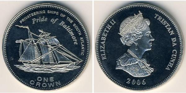 1 Krone Tristan da Cunha Copper/Nickel Elizabeth II (1926-2022)