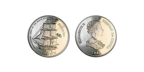 1 Krone Tristan da Cunha Copper/Nickel Elizabeth II (1926-2022)