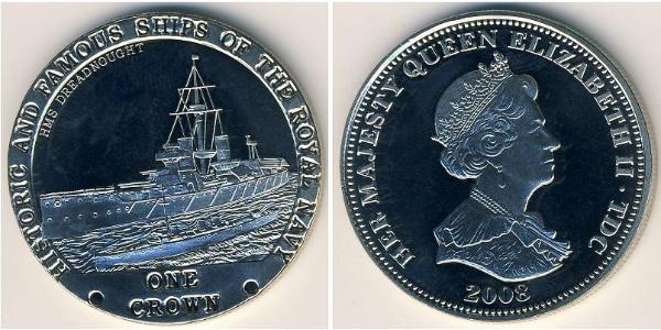 1 Krone Tristan da Cunha Copper/Nickel Elizabeth II (1926-2022)
