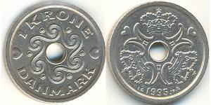 1 Krone Danemark Cuivre/Nickel 